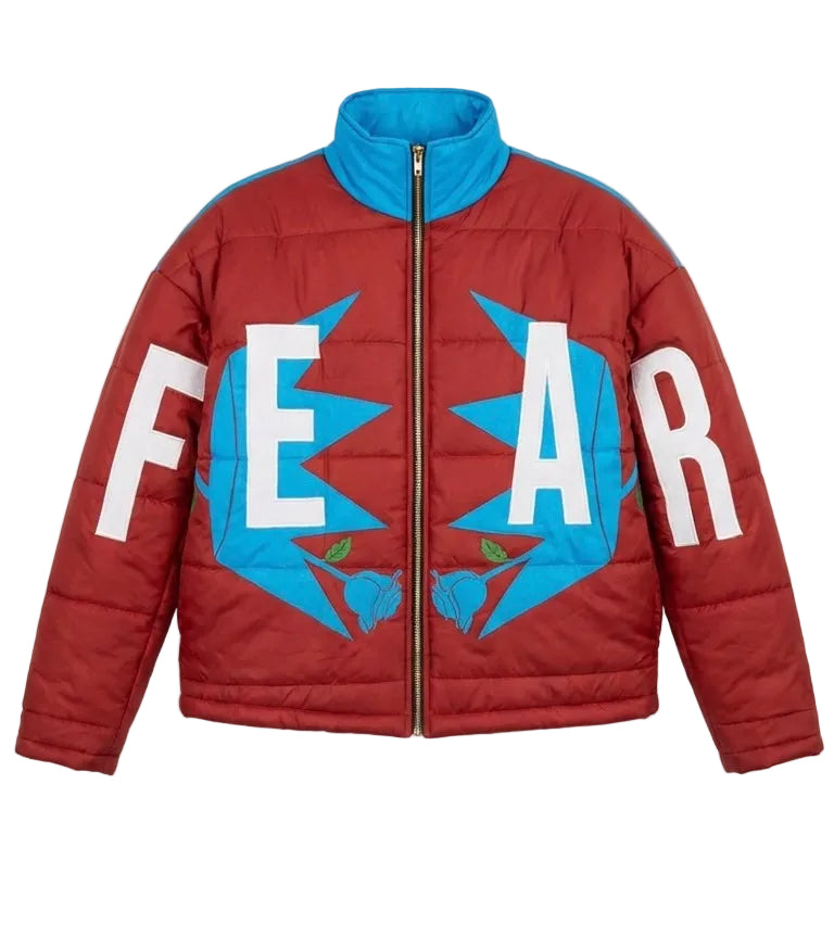 Blue and Brown bubble Fear Jacket