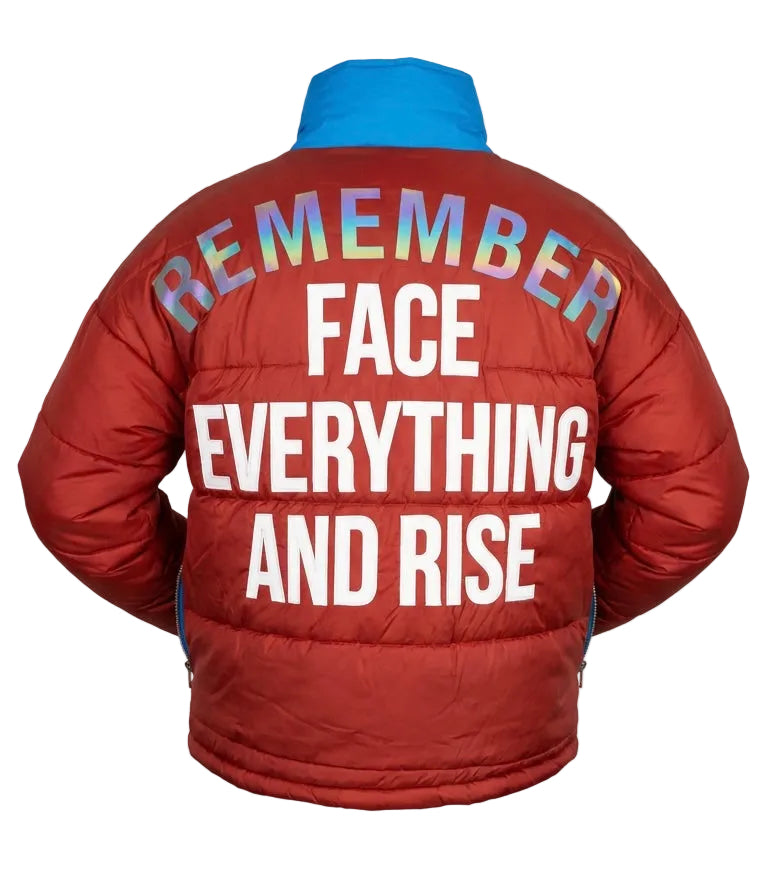 Blue and Brown bubble Fear Jacket